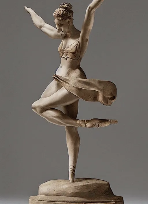 Image similar to the ballerina ribbon statue by michelangelo