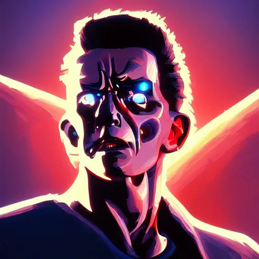 Image similar to face icon stylized minimalist the terminator 2 : judgement day, loftis, cory behance hd by jesper ejsing, by rhads, makoto shinkai and lois van baarle, ilya kuvshinov, rossdraws global illumination