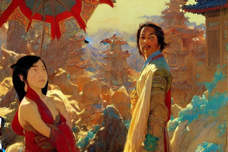 Image similar to tales of earthsea, ming dynasty, painting by gaston bussiere, craig mullins, j. c. leyendecker, tom of finland