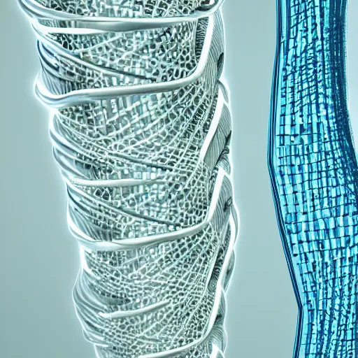 Image similar to strands of DNA, scanning tunneling microscope, highly detailed