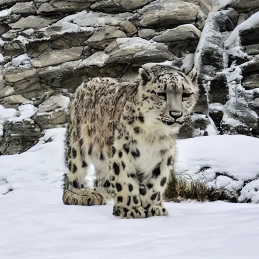 Prompt: Snow Leopard Made of Latex