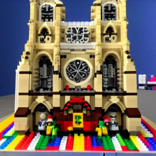 Prompt: Notredame made with Lego
