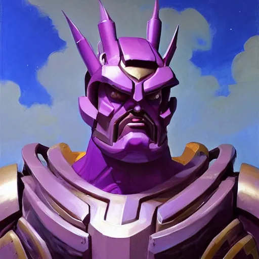 Image similar to greg manchess portrait painting of galactus from fortnite as overwatch character, medium shot, asymmetrical, profile picture, organic painting, sunny day, matte painting, bold shapes, hard edges, street art, trending on artstation, by huang guangjian, gil elvgren, ruan jia, greg rutkowski, gaston bussiere