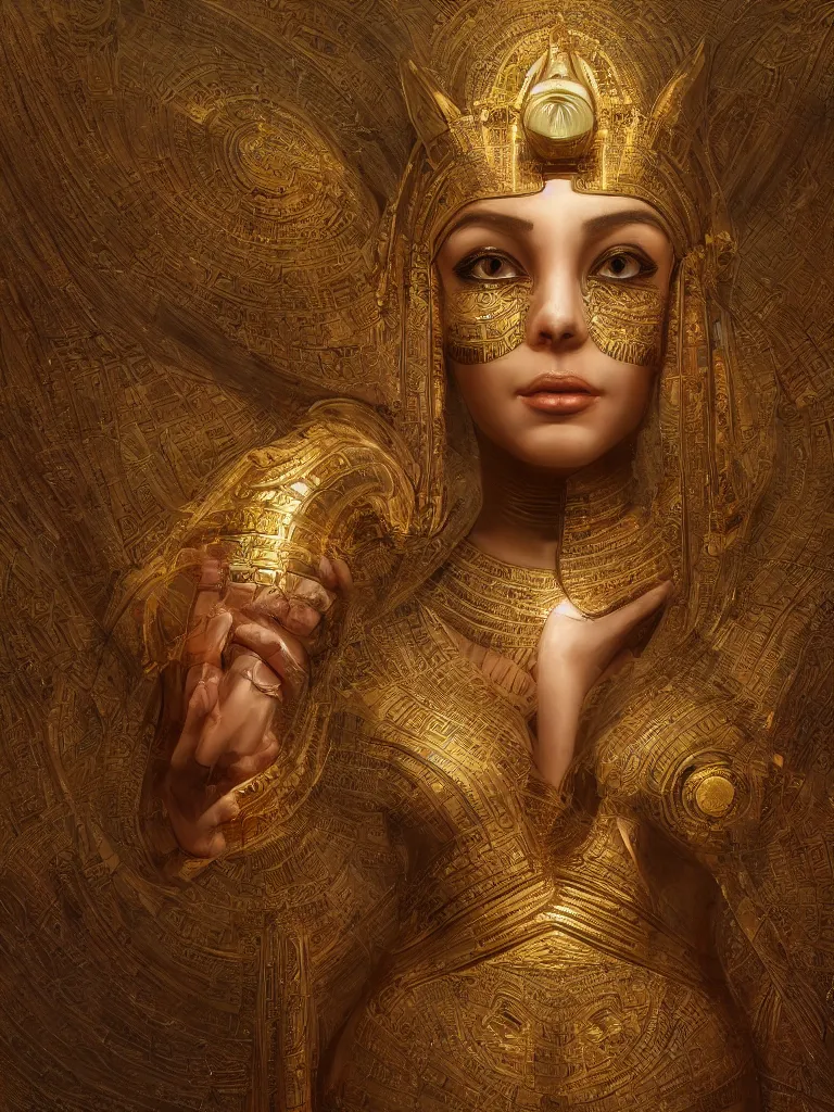 Image similar to goddess of eygpt, 3 d model, very coherent symmetrical artwork, unreal engine realistic render, 8 k, micro detail, gold and steel intricate, elegant, highly detailed, digital painting, artstation, smooth, sharp focus, illustration, artgerm, tomasz alen kopera, wlop