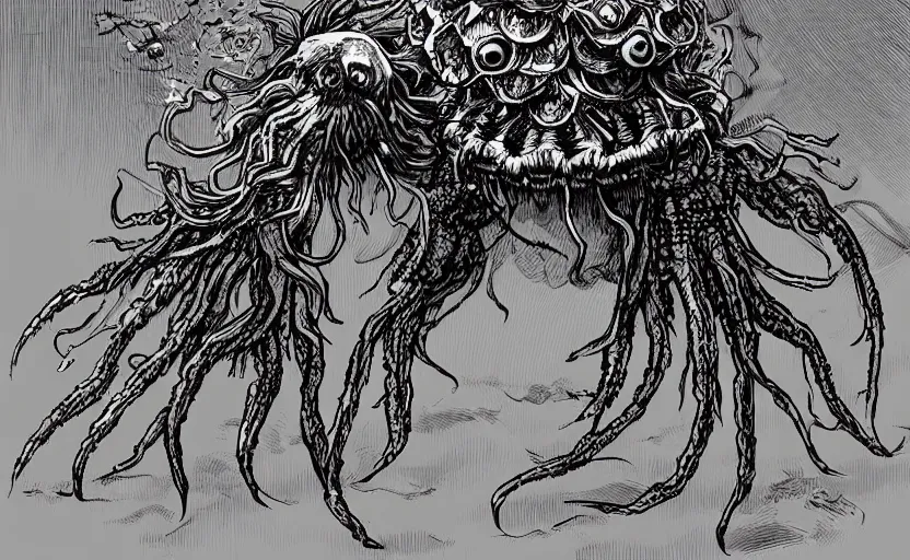 monster character design, fantasy. inticate jellyfish | Stable Diffusion