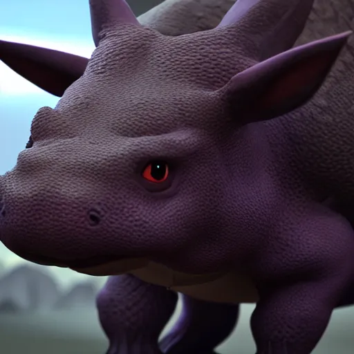 Image similar to photography of a realistic nidoqueen animal, ultra detailed, 8 k, cinematic lighting, natural background, trending on artstation, pokemon