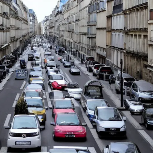 Image similar to une rue de paris vide avec des voitures garees en 2 0 2 0