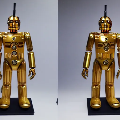 Prompt: c - 3 p 0 turned into a human, no longer a robot, has human skin, full body