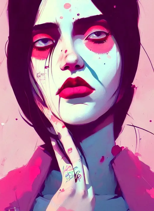 Prompt: highly detailed graffiti of a beautiful woman with a beutiful make up, by atey ghailan, by greg rutkowski, by greg tocchini, by james gilleard, by joe fenton, by kaethe butcher, pink, celeste, cream and white color scheme, award winning details, trending on instagram