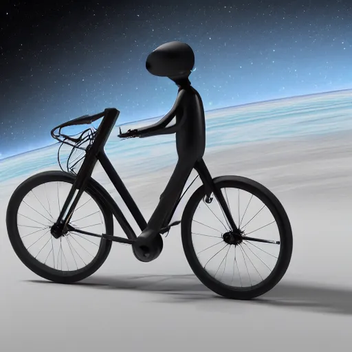 Image similar to planetary bicycles for travelling through space, global illumination