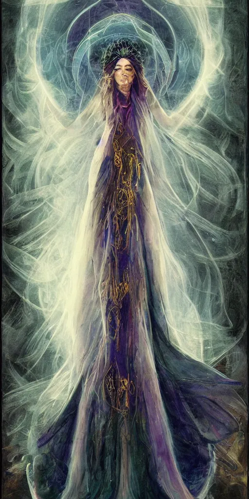 Image similar to a mystical woman priestess