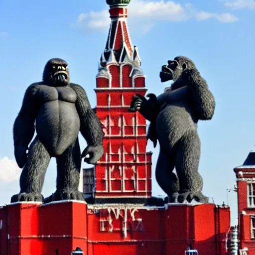 Image similar to king kong in red square