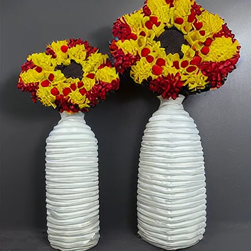 Prompt: inflatable flower vases