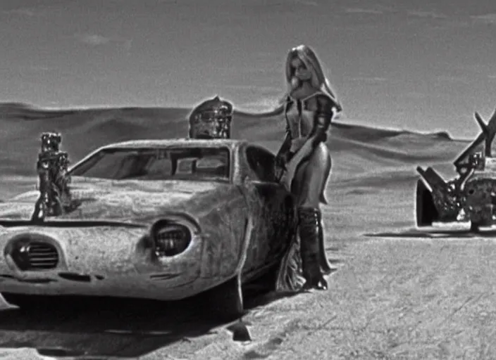 Prompt: scene from the 1969 science fiction film Mad Max