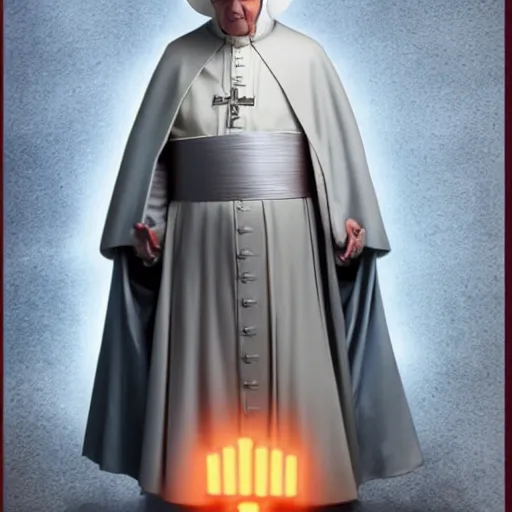 Prompt: pope benedict as chancelor palpatine in star wars episode 3, 8 k resolution, cinematic lighting, anatomically correct