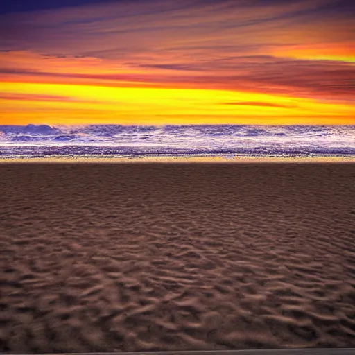 Prompt: ultra realistic photo of santa monica beach in a sunset