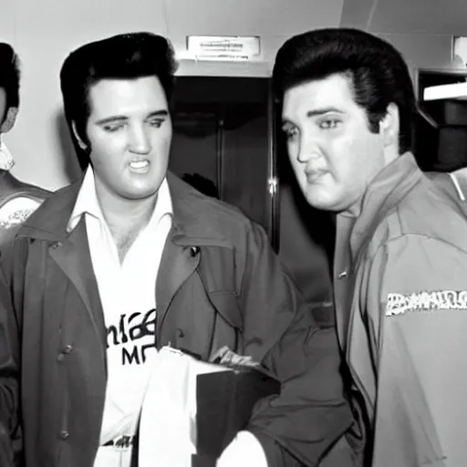 Prompt: elvis as a mcdonald's employee