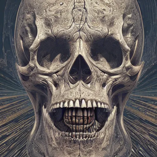 Image similar to portrait_of_a_melting_skull._intricate_abstract._intricate_artwork._by_Tooth_Wu_wlop_beeple_dan_mumford._octane_render_trending_on_artstat