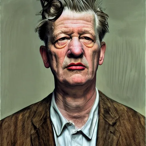 Image similar to high quality high detail painting by lucian freud, hd, david lynch, portrait, dramatic lighting