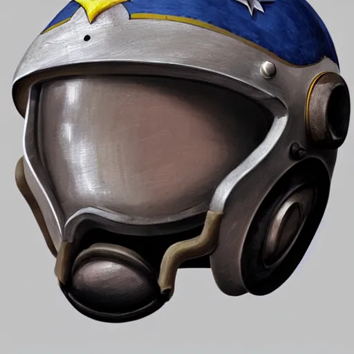 Prompt: a digital painting of a fighterjet pilot helmet of the ghost of kiev, hyper realistic, very detailed, in the style of greg rutkowski