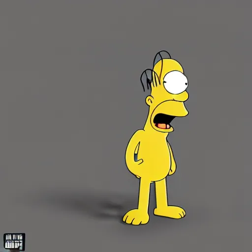 Image similar to homer simpson in call of duty, high quality, 3d render