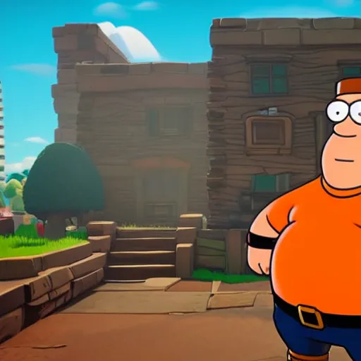 Prompt: peter griffin in fortnite