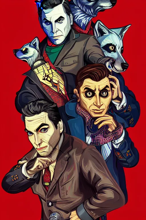 Image similar to wolf gangs, pop art, pixel, bioshock and gta chinatown art style, face features, body features, ultra realistic art, digital painting, concept art, smooth, sharp focus, illustration, intricate, without duplication, elegant, confident posse, art by artgerm and richard hamilton and mimmo rottela, kirokaze and paul robertson