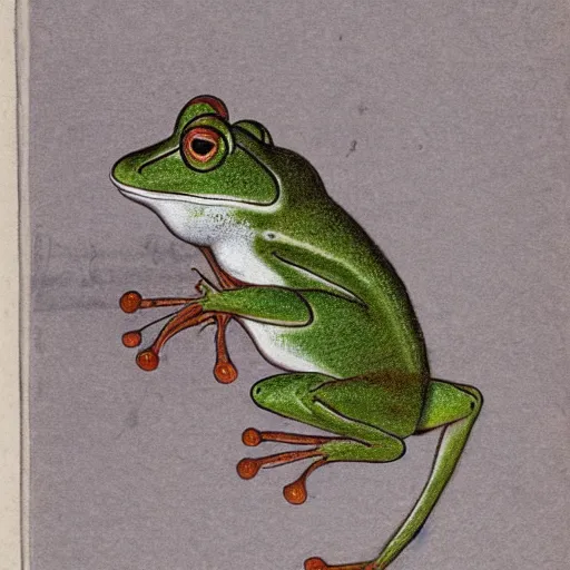 Image similar to drawing of a frog from 1 7 9 0 by ito jakuchu