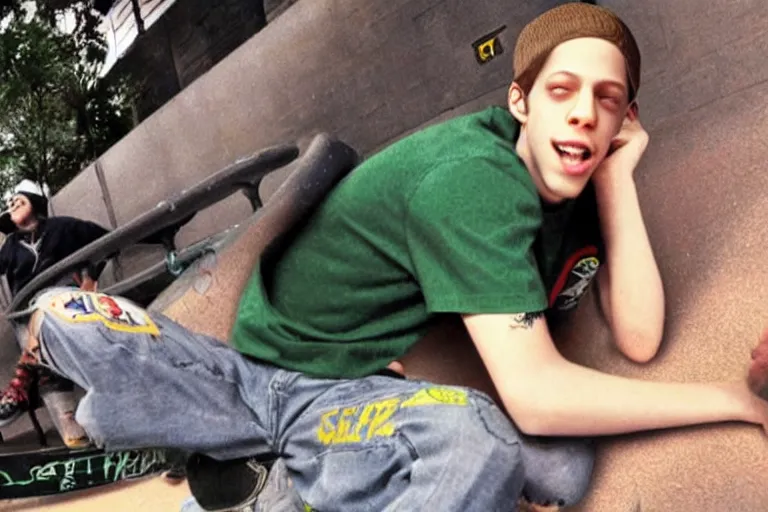 Image similar to pete davidson in tony hawks pro skater 4