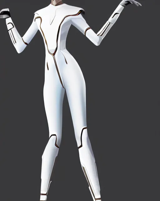 Prompt: concept art of a thin female futuristic warrior, glass arms, white smooth slim sleek suit, aerodynamic design, holding a large futurstic sythe | | epic - fine - clean, polished, trending on artstation, brush strokes