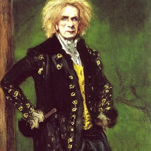 Prompt: rumpelstiltskin as an 1 8 th century nobleman, painted by john everett millais