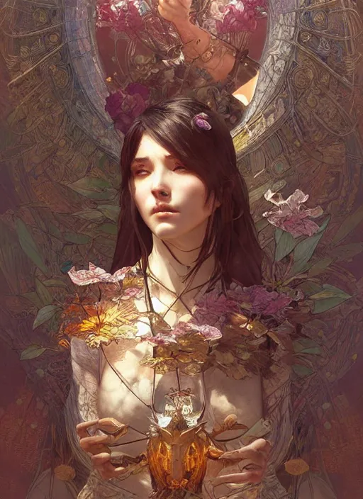 Prompt: a magical artefact, intricate, sharp focus, illustration, highly detailed, digital painting, concept art, matte, art by wlop and artgerm and greg rutkowski and alphonse mucha, masterpiece