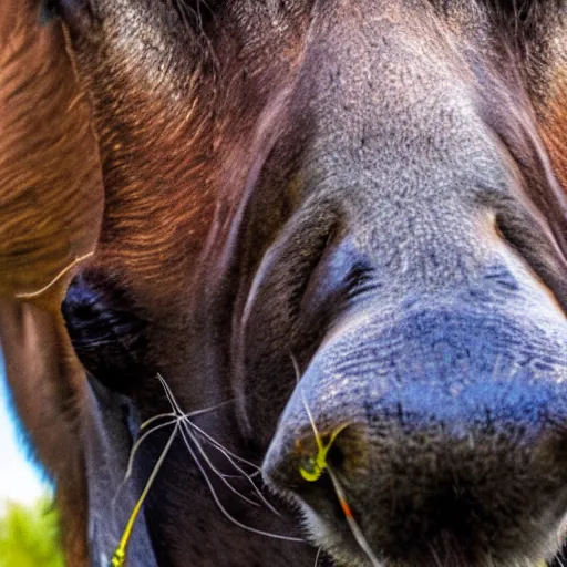 Image similar to close - up fisheye photo of a moose nose