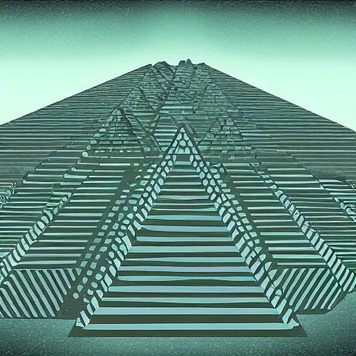 Prompt: Pyramids being constructed by multiple UFO, detailed digital art