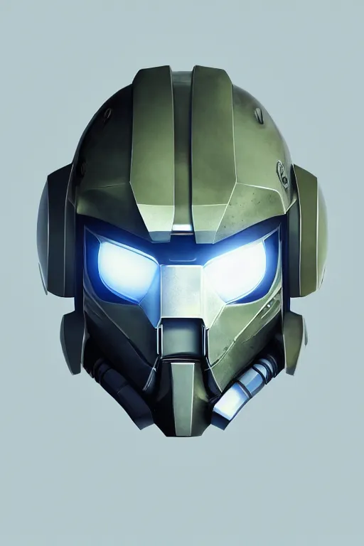 Image similar to robot ninja mask helmet halo master chief radiating a glowing aura global illumination ray tracing hdr fanart arstation by ian pesty and katarzyna da „ bek - chmiel