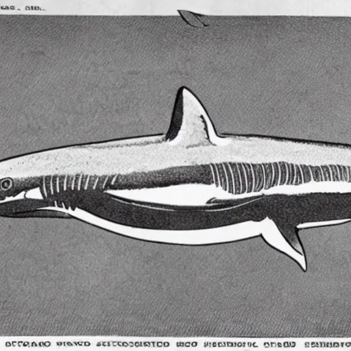 Image similar to a 1 9 2 8 scientific illustration of a shark with human legs walking on the beach