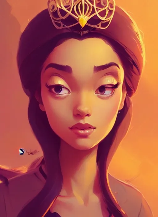 Image similar to highly detailed portrait of disney's princess j asmine, magnificent, photographic realistic background, by atey ghailan, by greg rutkowski, by greg tocchini, by james gilleard, by joe fenton, by kaethe butcher, trending on instagram, award winning details