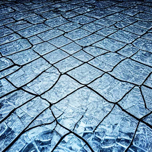 Image similar to shattered ice surface, 8k, ultra realistic.