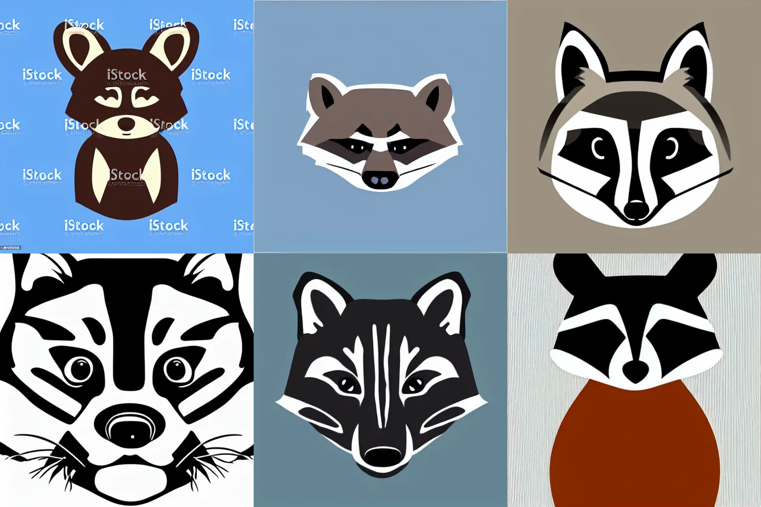 Prompt: minimalist vector art of a raccoon