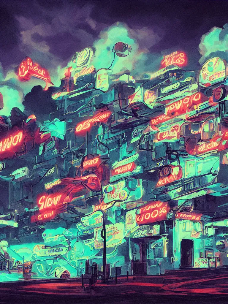 Image similar to neon gas glow in the dark clouds by disney concept artists, blunt borders, rule of thirds