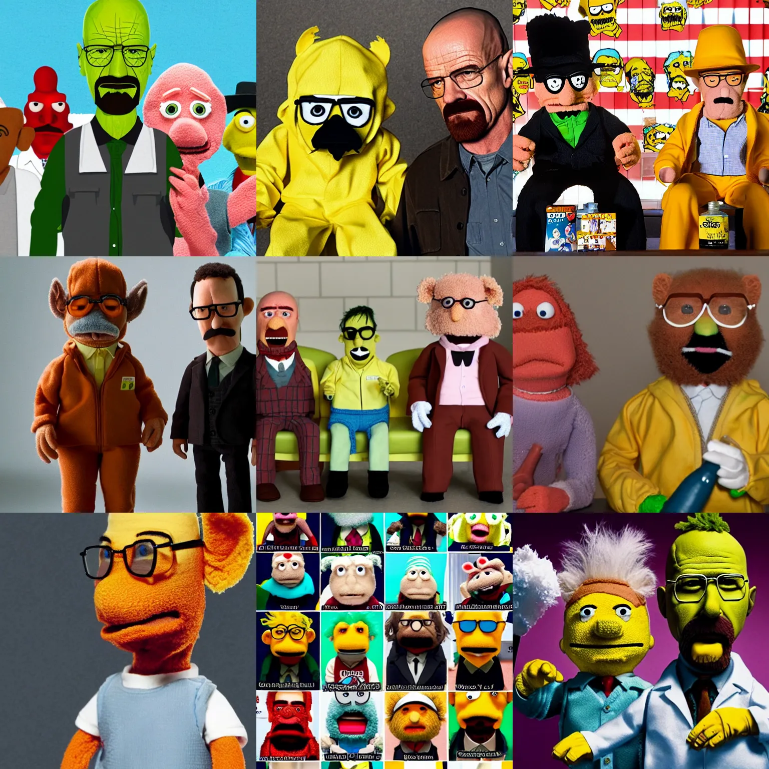 Prompt: Breaking Bad as a muppets show
