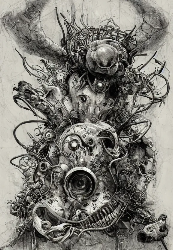 Image similar to simplicity, elegance, medical machinery, cameras lenses, animal skulls, radiating, minimalist environment, by ryan stegman and hr giger and esao andrews and maria sibylla merian eugene delacroix, gustave dore, thomas moran, the movie the thing, pop art, street art, graffiti, saturated, in the style of image comics