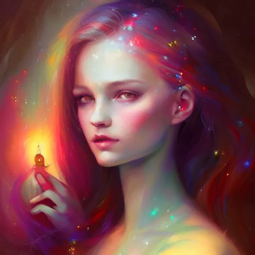 Image similar to colorful and Festive Captivating Fairy portrait, atmospheric lighting, painted, intricate, highly detailed by Charlie Bowater