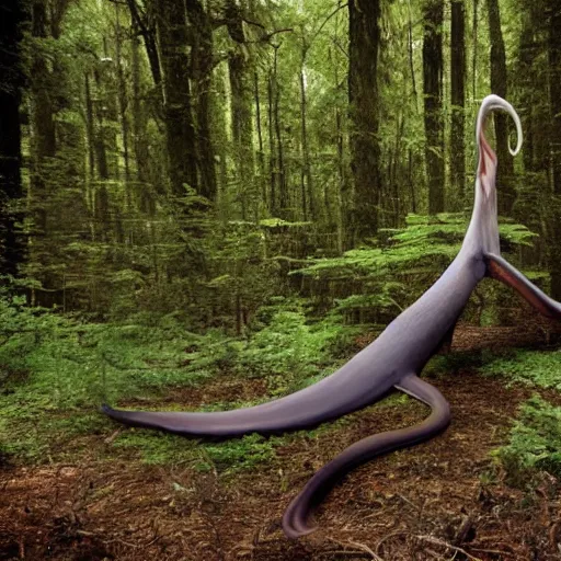 Image similar to National Geographic photo of giant squid in the forest