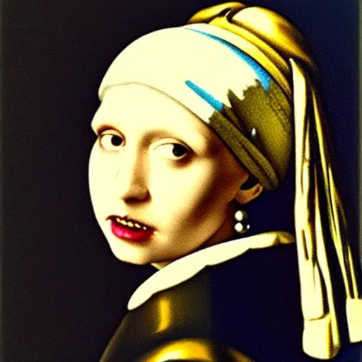 Image similar to Darth Vader with a Pearl Earring by Johannes Vermeer