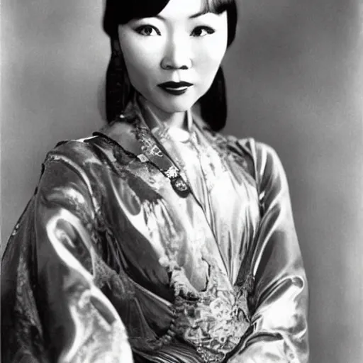 Image similar to Anna May Wong, 8k, extremely detailed, french noveau, alphonse mucha