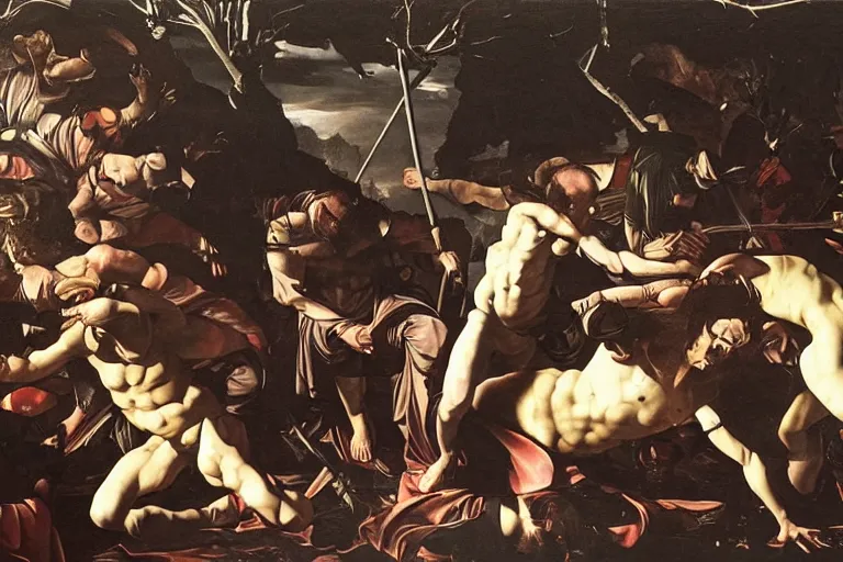 Prompt: Elimination of humanity. Digital concept art by Caravaggio, Very highly detailed