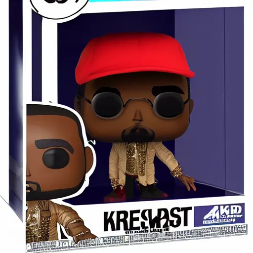 Prompt: kanye west [ holding ]!! a [ grimes funko pop ]!!, trending on artstation, 4 k photorealism, 4 k quality