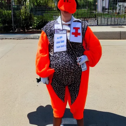 Image similar to chick dressed as an inmate