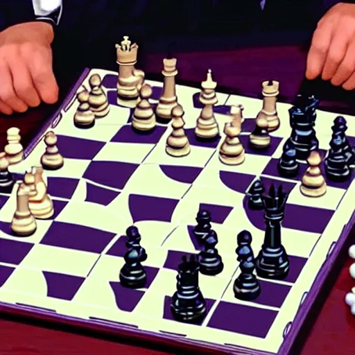 Image similar to photo of thanos playing chess against putin